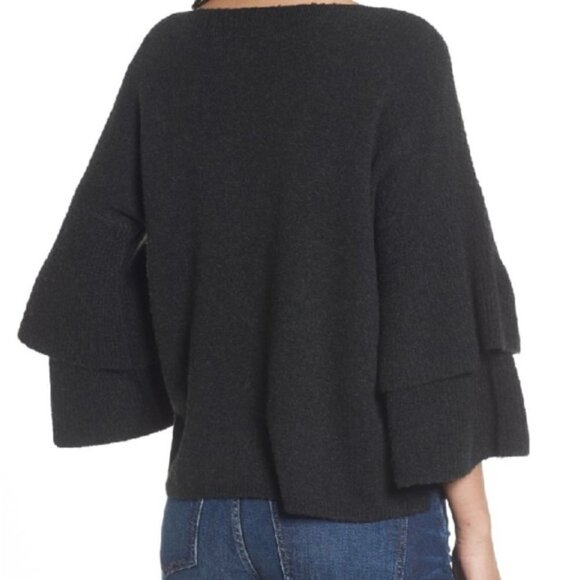 Madewell Tier Sleeve Pullover Sweater Heather Metal - Picture 2 of 16